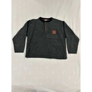 The Edge Denver Broncos Henley Long Sleeve Shirt Size Large NFL 1997 Gray